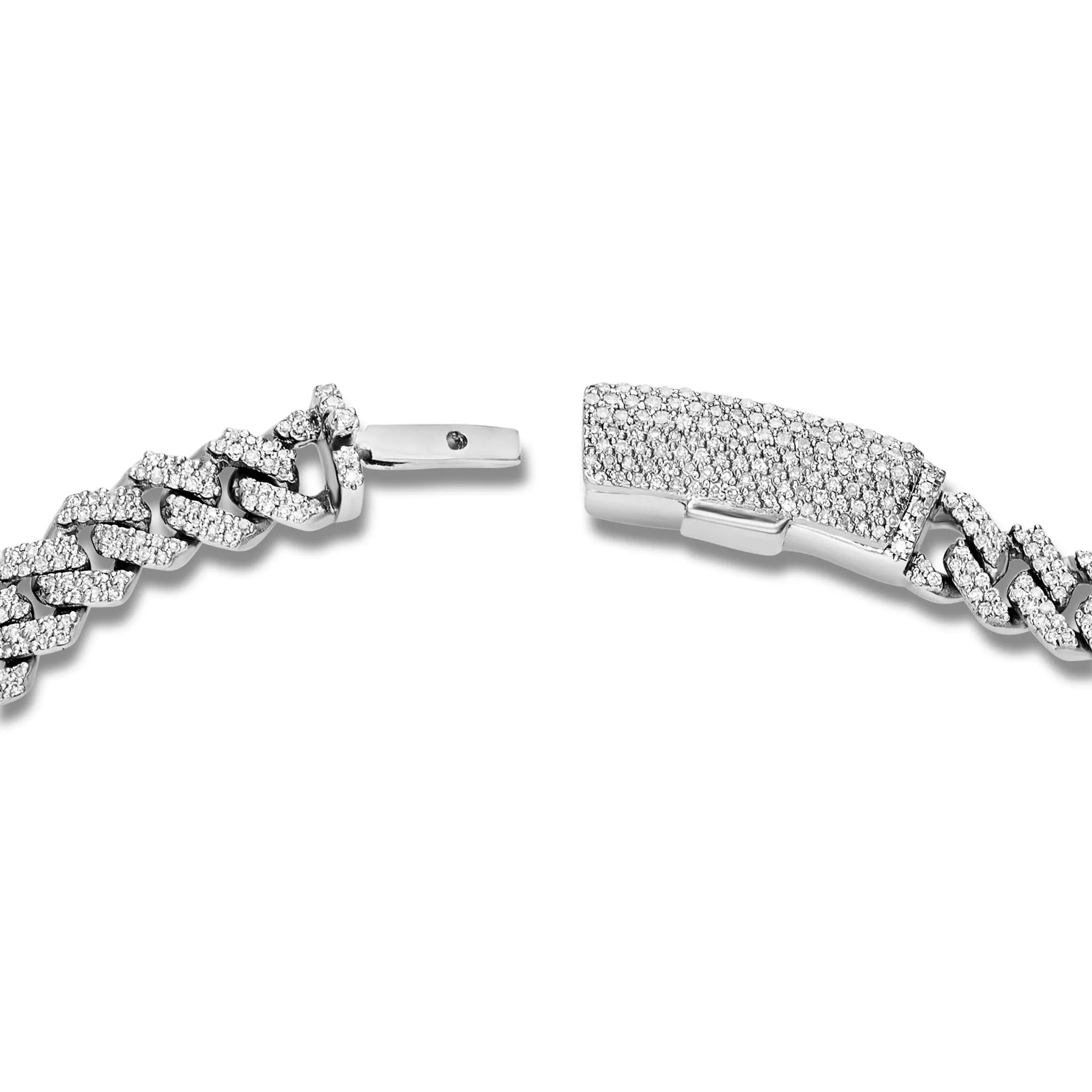 10K Gold Two Tone 4.15ct Diamond Cuban Chain with Butterfly Motifs