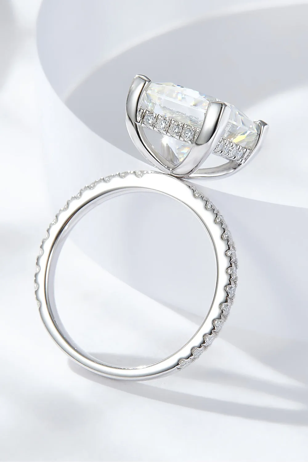 5.52 Carat Moissanite Side Stone Ring