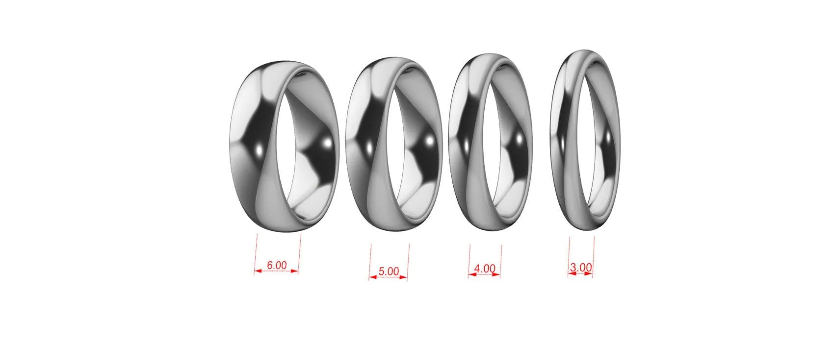 5mm Wedding Band Ring White Gold