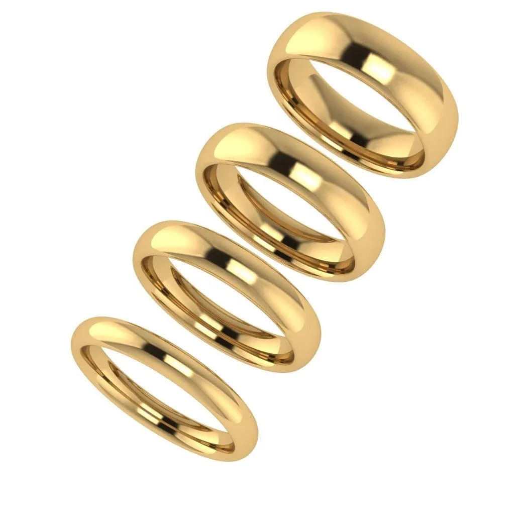 5mm Wedding Band Ring White Gold