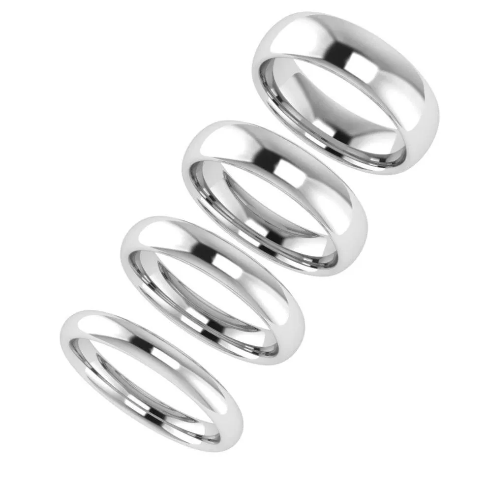 5mm Wedding Band Ring White Gold