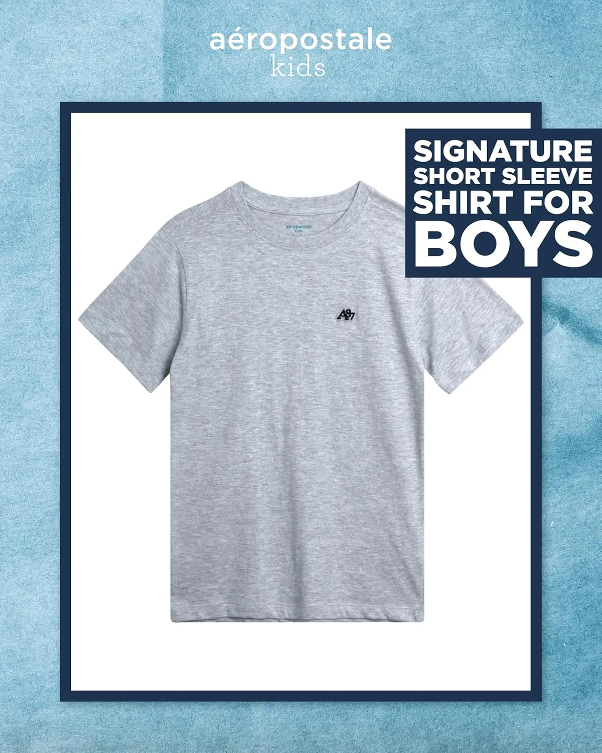 AEROPOSTALE Boys T-Shirt - Kids Basic Cotton Short Sleeve Shirt - Classic Crewneck Graphic Tee for Boys (4-16)
