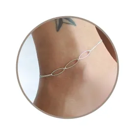 Annika Bella Boho Karma Link Ankle Bracelet, 925 Sterling Silver Chain Anklet for Women, Length 9-10 Inches, Waterproof, Beach Leg Jewelry, Gift for Her