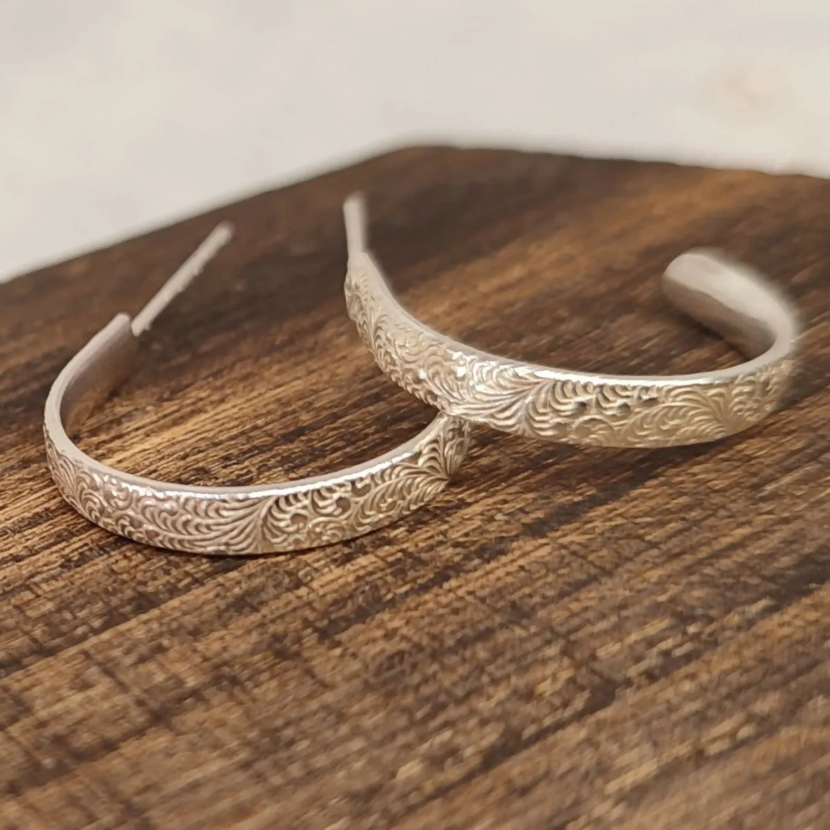 Artisan Large Patterned Hooped Earrings – Distinctive Fashion Statement
