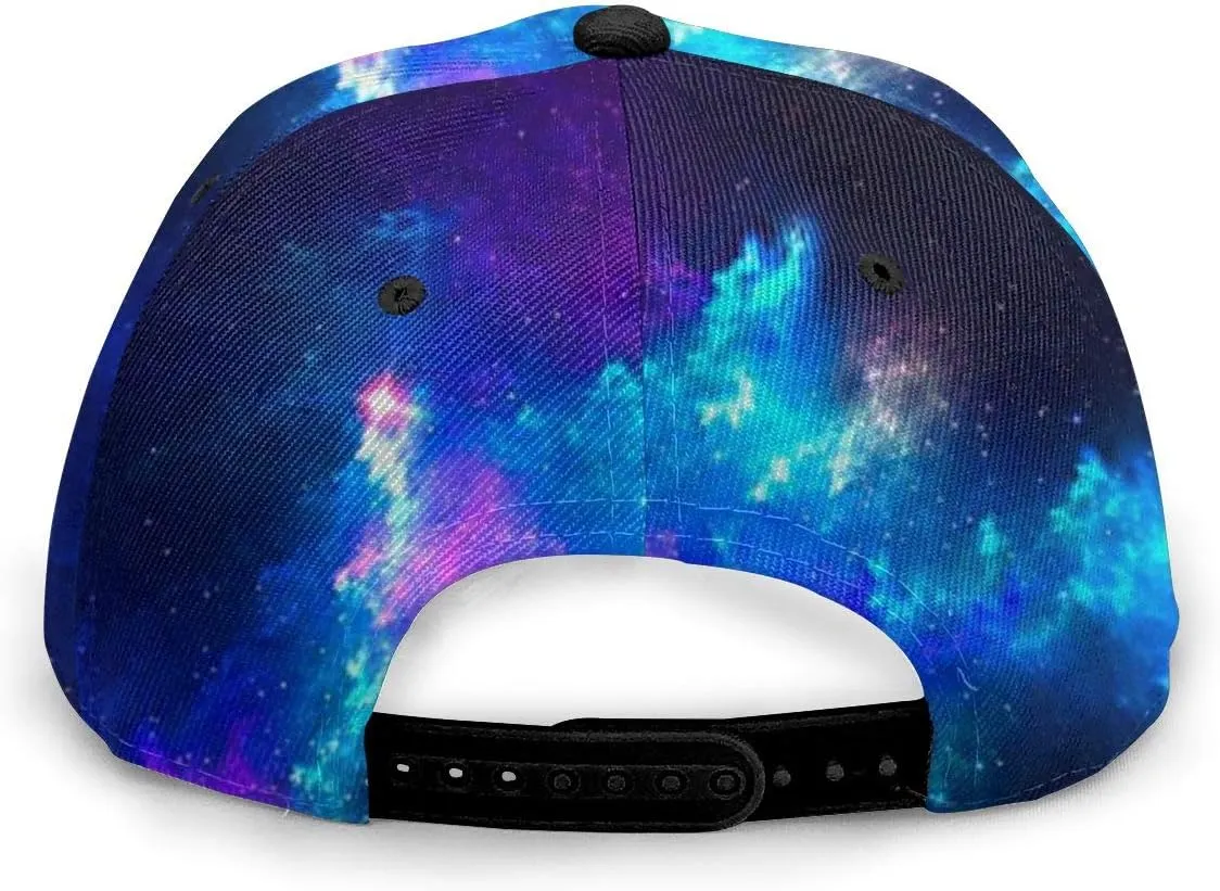 Baseball Cap Men Women - Rainbow Tie Dye Adjustable 3D Printed Snapback Flat Bill Hip Hop Hat