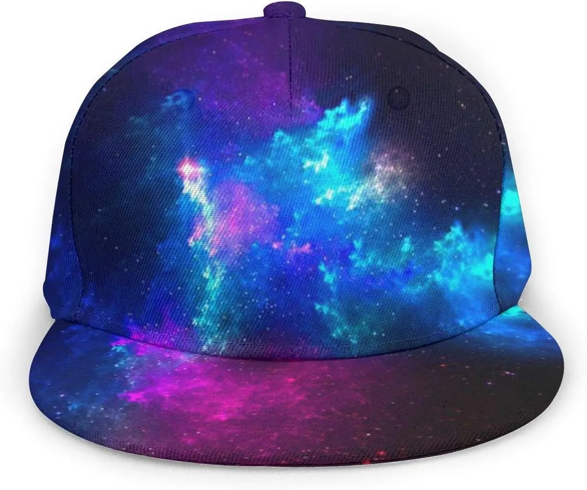 Baseball Cap Men Women - Rainbow Tie Dye Adjustable 3D Printed Snapback Flat Bill Hip Hop Hat