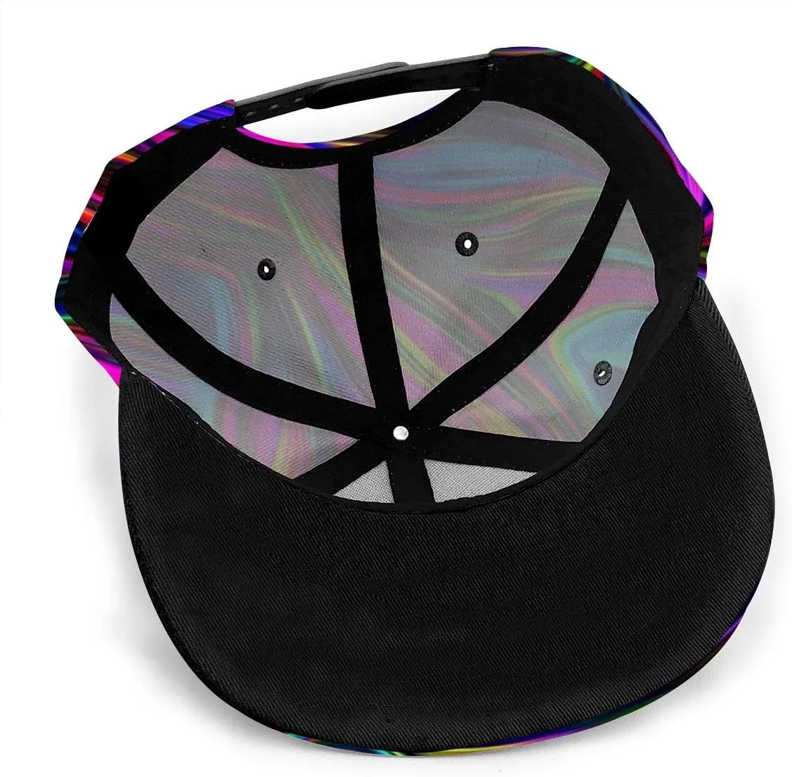 Baseball Cap Men Women - Rainbow Tie Dye Adjustable 3D Printed Snapback Flat Bill Hip Hop Hat