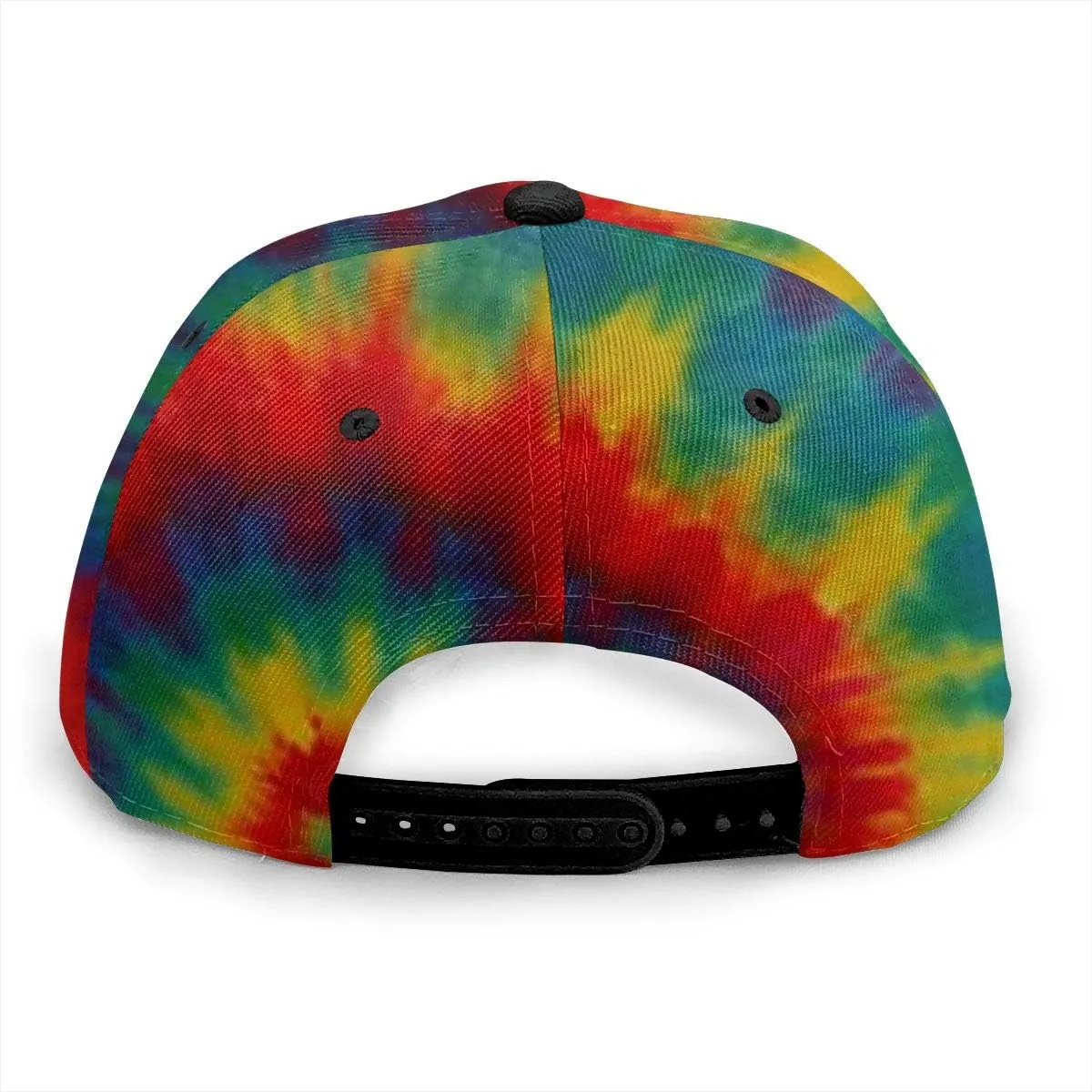 Baseball Cap Men Women - Rainbow Tie Dye Adjustable 3D Printed Snapback Flat Bill Hip Hop Hat