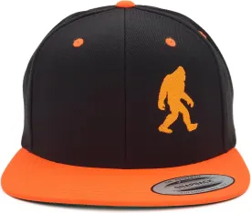 Bigfoot Hat Sasquatch Cap Embroidered Flat Bill Snapback Hat Two Tone Hip-Hop Hat Dad Cap Gift for Men Women Teen