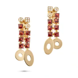 BVLGARI Metallic Yellow Gold Diamond And Tourmaline Lucea Earrings