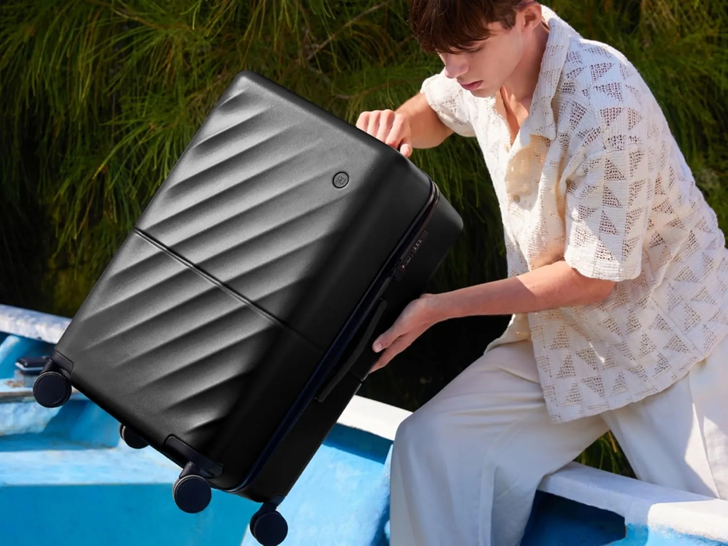 Carry On Suitcase, 20 Inch Carry-On Luggage with Double Spinner Wheels, Anti-Burst Zipper, Hard Case PC Suitcase Carry On, Lightweight Travel Luggage, TSA Approved (Onyx Black, Hudson)