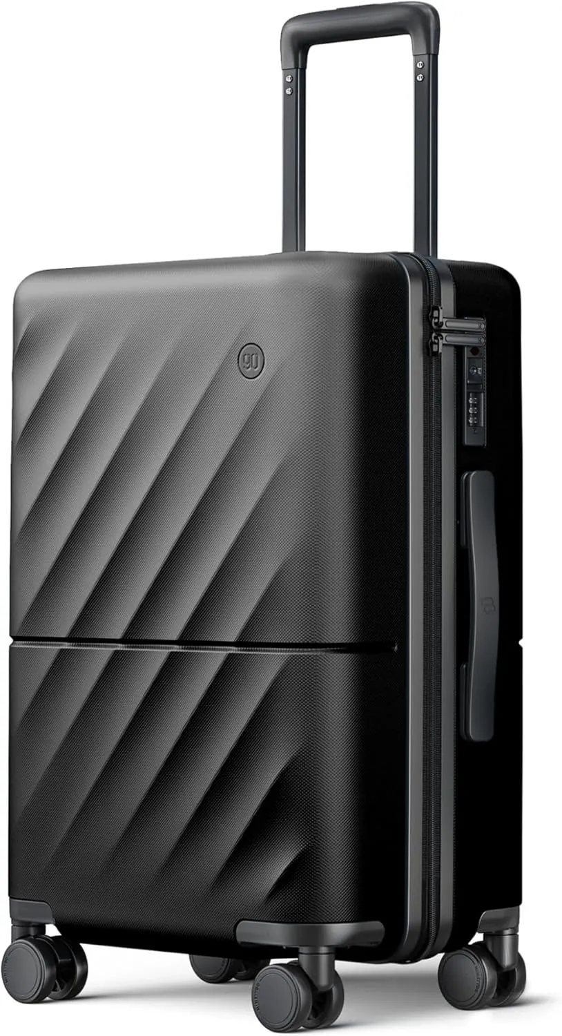 Carry On Suitcase, 20 Inch Carry-On Luggage with Double Spinner Wheels, Anti-Burst Zipper, Hard Case PC Suitcase Carry On, Lightweight Travel Luggage, TSA Approved (Onyx Black, Hudson)