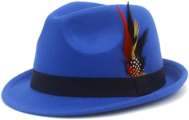 Classic Fedora Hats for Men & Women Wide Brim Felt Hat Panama Dress Fedora Hat