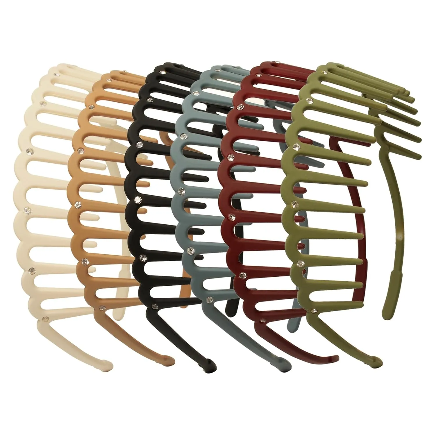 Cuizhiyu 6PK Plastic Headbands with Teeth for Women Teeth Comb Headbands Zigzag Headband Non-Slip Hair Hoops Hair Accessories