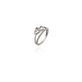 Diamond Looped Double-Heart Ring (14K)