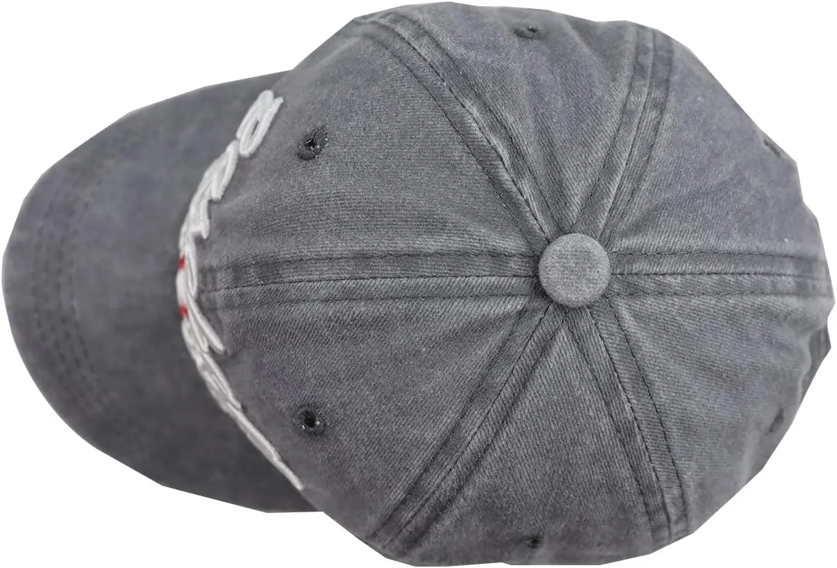 Distressed Baseball Mom Dad Hat for Women, Adjustable Washed Embroidered Baseball Cap for Mama