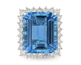 Emerald-Cut Aquamarine Ring, 34.00 Carats
