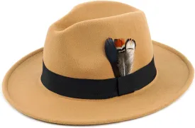 FADACHY Classic Fedora Hats for Men & Women Wide Brim Felt Hat Panama Dress Fedora Hat
