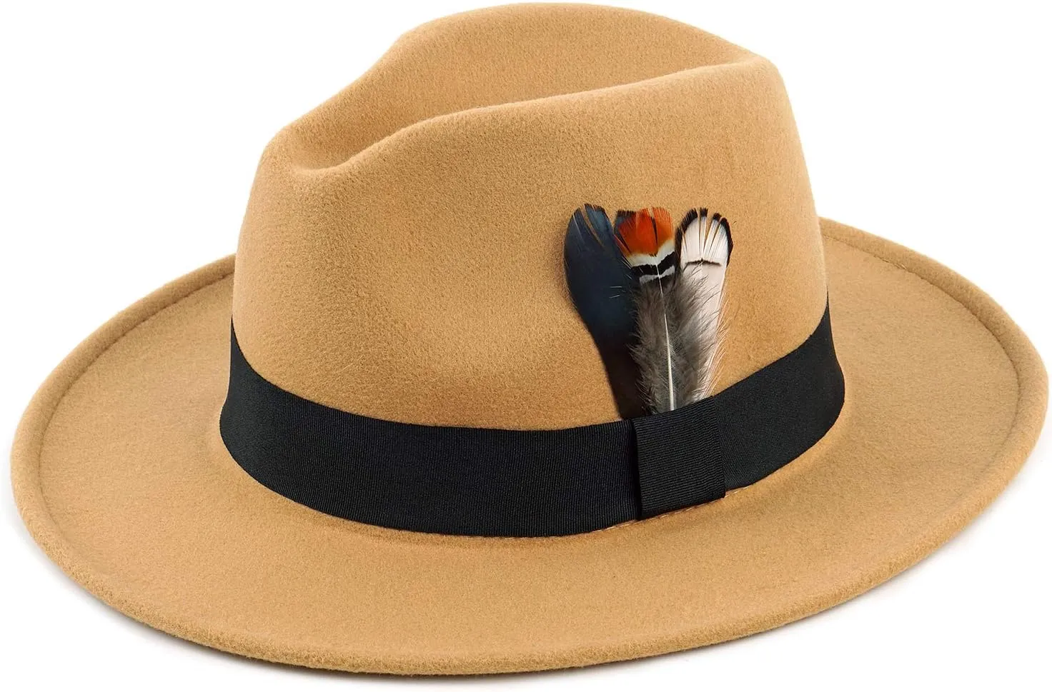 FADACHY Classic Fedora Hats for Men & Women Wide Brim Felt Hat Panama Dress Fedora Hat