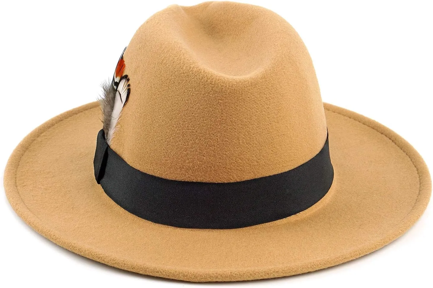 FADACHY Classic Fedora Hats for Men & Women Wide Brim Felt Hat Panama Dress Fedora Hat