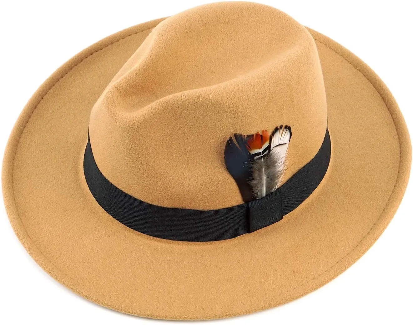 FADACHY Classic Fedora Hats for Men & Women Wide Brim Felt Hat Panama Dress Fedora Hat