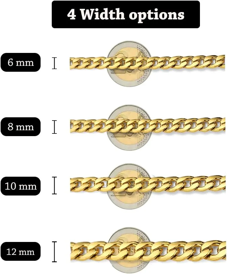 Gold Chain Necklace, 22 Inch Golden Ultra Luxury Looking Feeling Real Solid 14K Gold plated Curb Fake Neck Chain for Party Dancing
