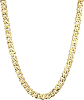 Gold Chain Necklace, 22 Inch Golden Ultra Luxury Looking Feeling Real Solid 14K Gold plated Curb Fake Neck Chain for Party Dancing