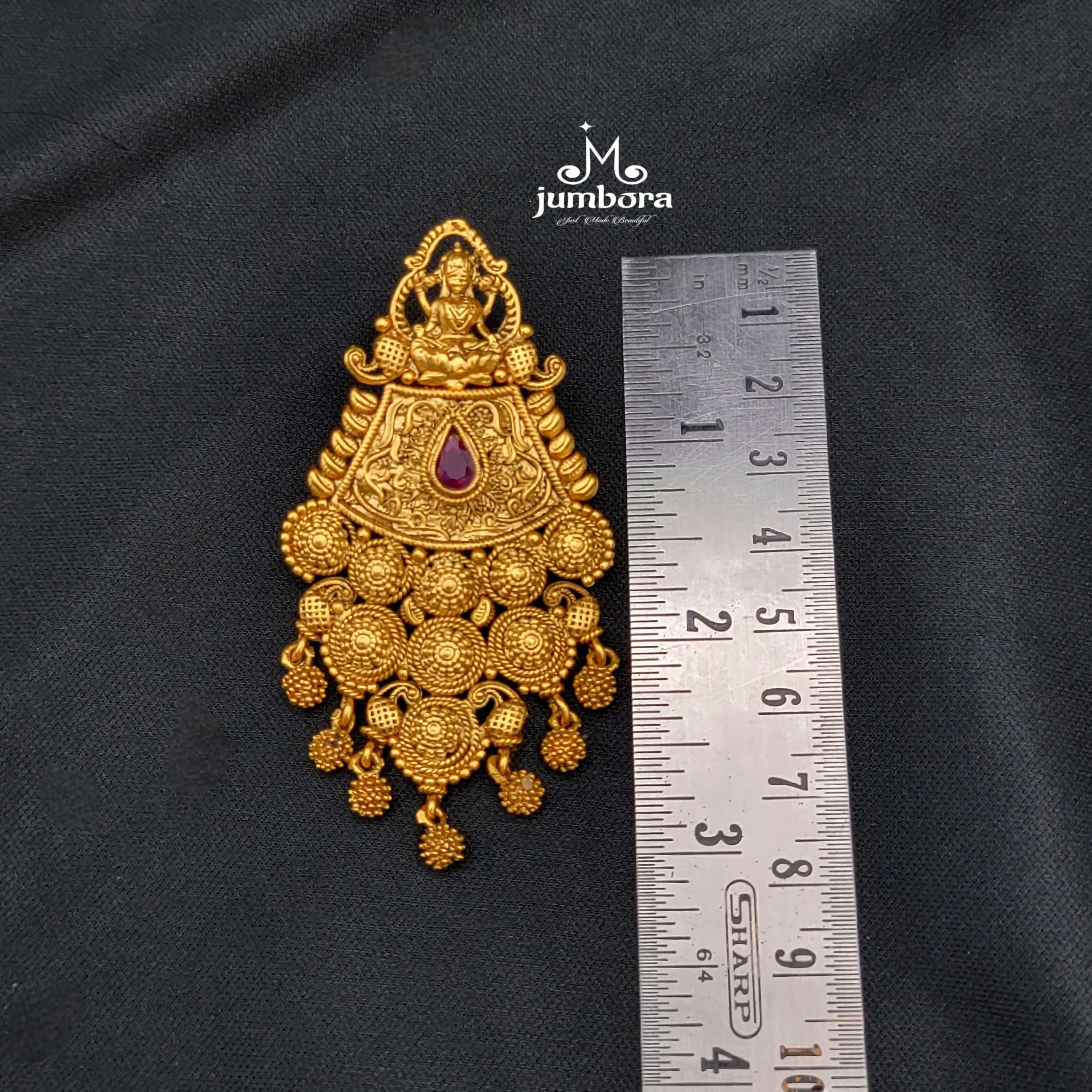 Gold Look Alike Long Lakshmi Earrings in Temple Jewelry