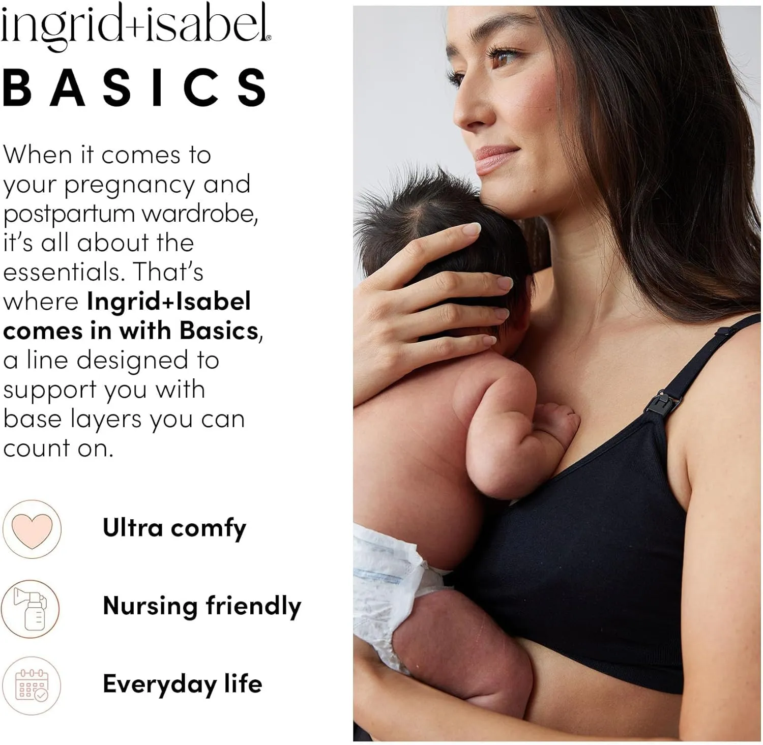 Ingrid & Isabel Basics Bellaband, Maternity Belly Band, Pants & Jeans Extender for Pregnancy & Postpartum