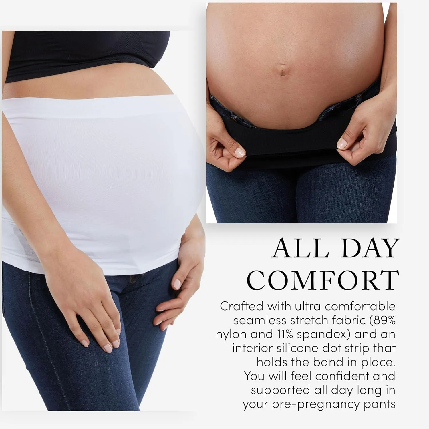 Ingrid & Isabel Basics Bellaband, Maternity Belly Band, Pants & Jeans Extender for Pregnancy & Postpartum