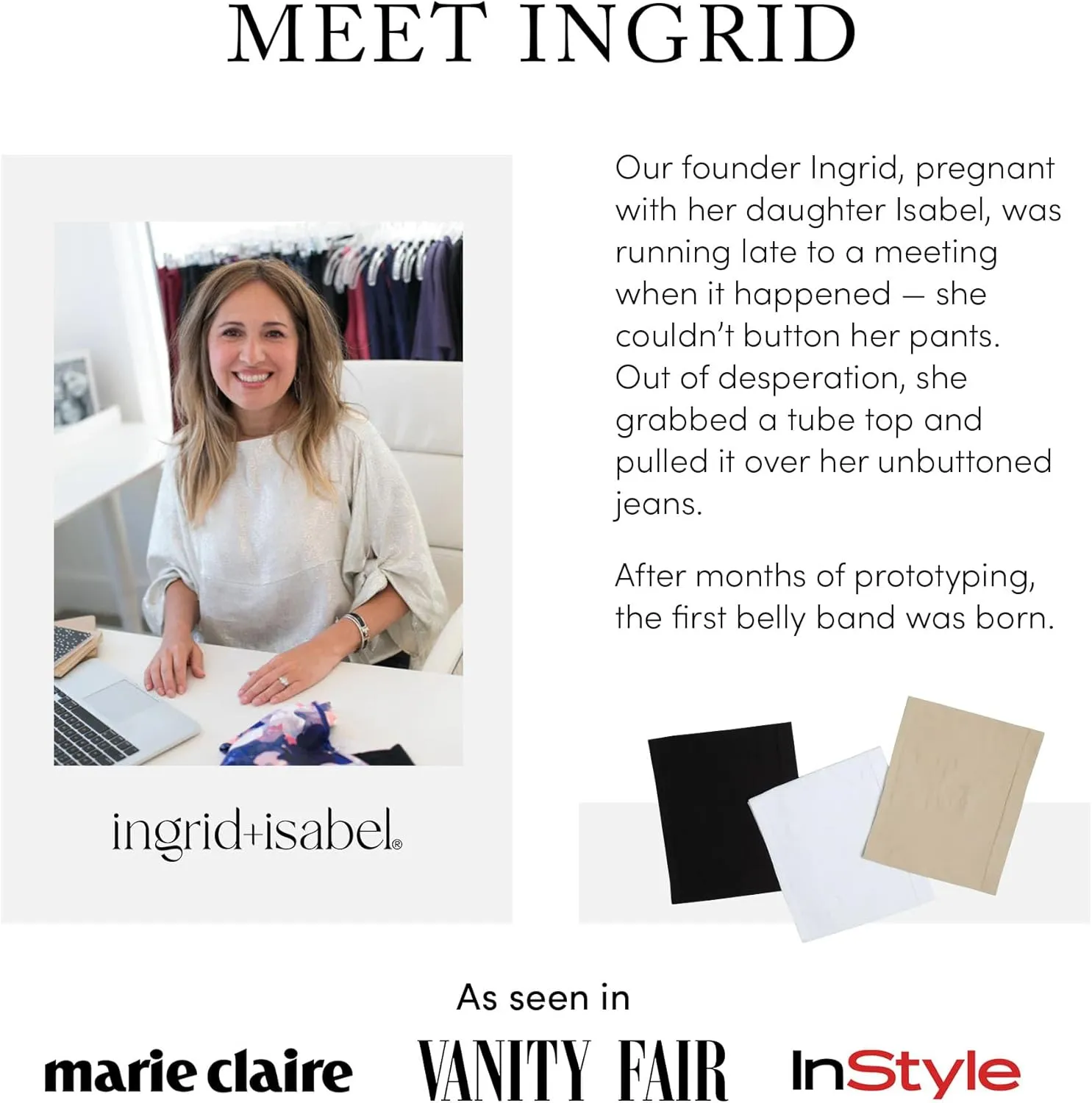 Ingrid & Isabel Basics Bellaband, Maternity Belly Band, Pants & Jeans Extender for Pregnancy & Postpartum
