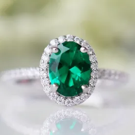 Iris Emerald Ring- Sterling Silver
