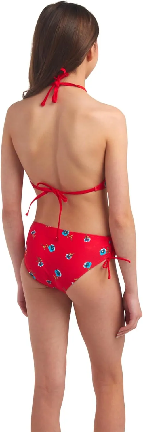 Kanu Surf Girls' Morgan Ruffle Halter Bikini 2-Piece Swimsuit, Pink, 2t