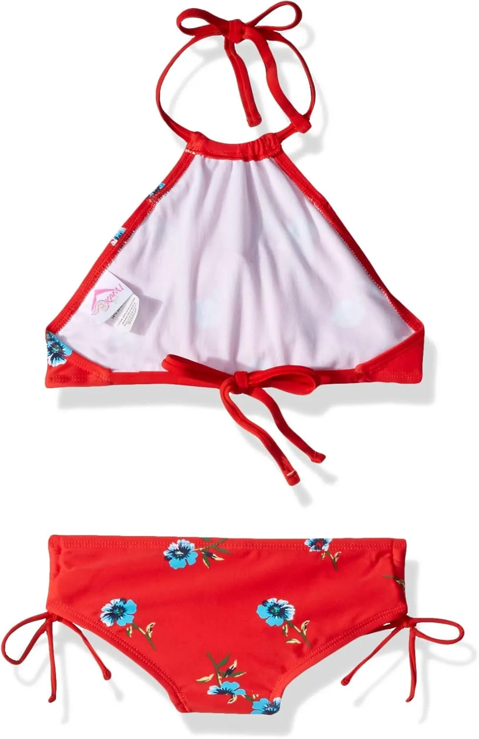 Kanu Surf Girls' Morgan Ruffle Halter Bikini 2-Piece Swimsuit, Pink, 2t