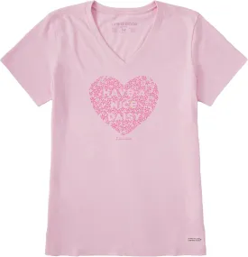Life is Good Women's Standard Crusher Tee, Short Sleeve Cotton Graphic T-Shirts, Have a Nice Daisy, Seashell Pink