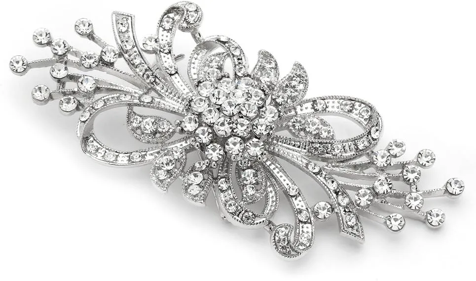 Mariell Antique Crystal Bridal Brooch Pin for Weddings, Bridesmaid, Mother of The Bride Jewelry Accessory