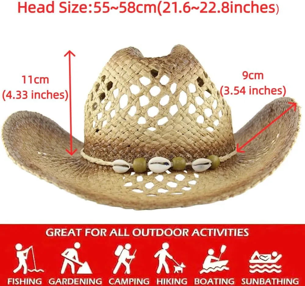 Men's & Women's Western Style Cowboy/Cowgirl Straw Hat