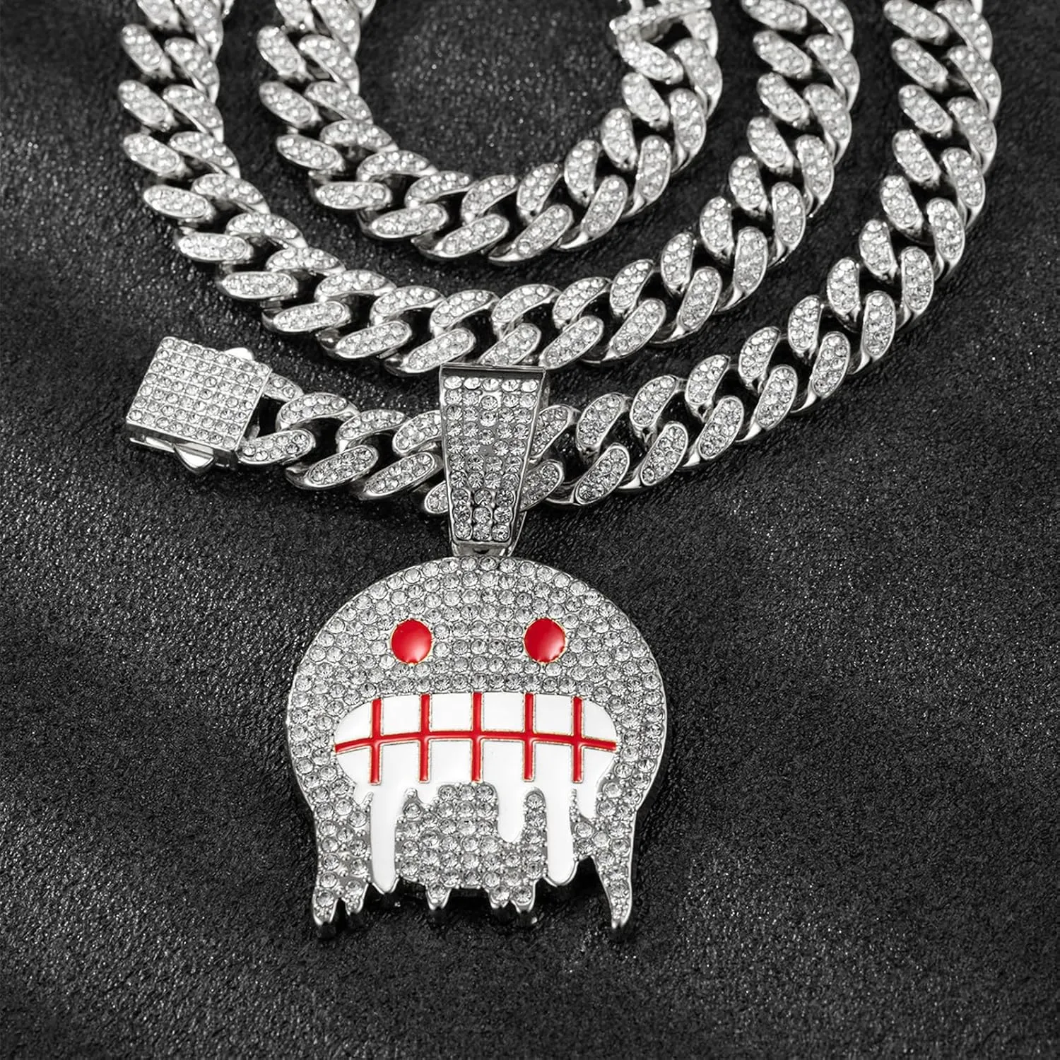 Miami Mens Cuban Link Chain Silver Gold Plated Bling Cuban Necklace Diamond Chain for Men iced out chain Hip Hop Jewelry