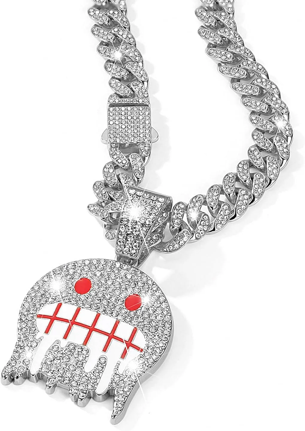 Miami Mens Cuban Link Chain Silver Gold Plated Bling Cuban Necklace Diamond Chain for Men iced out chain Hip Hop Jewelry