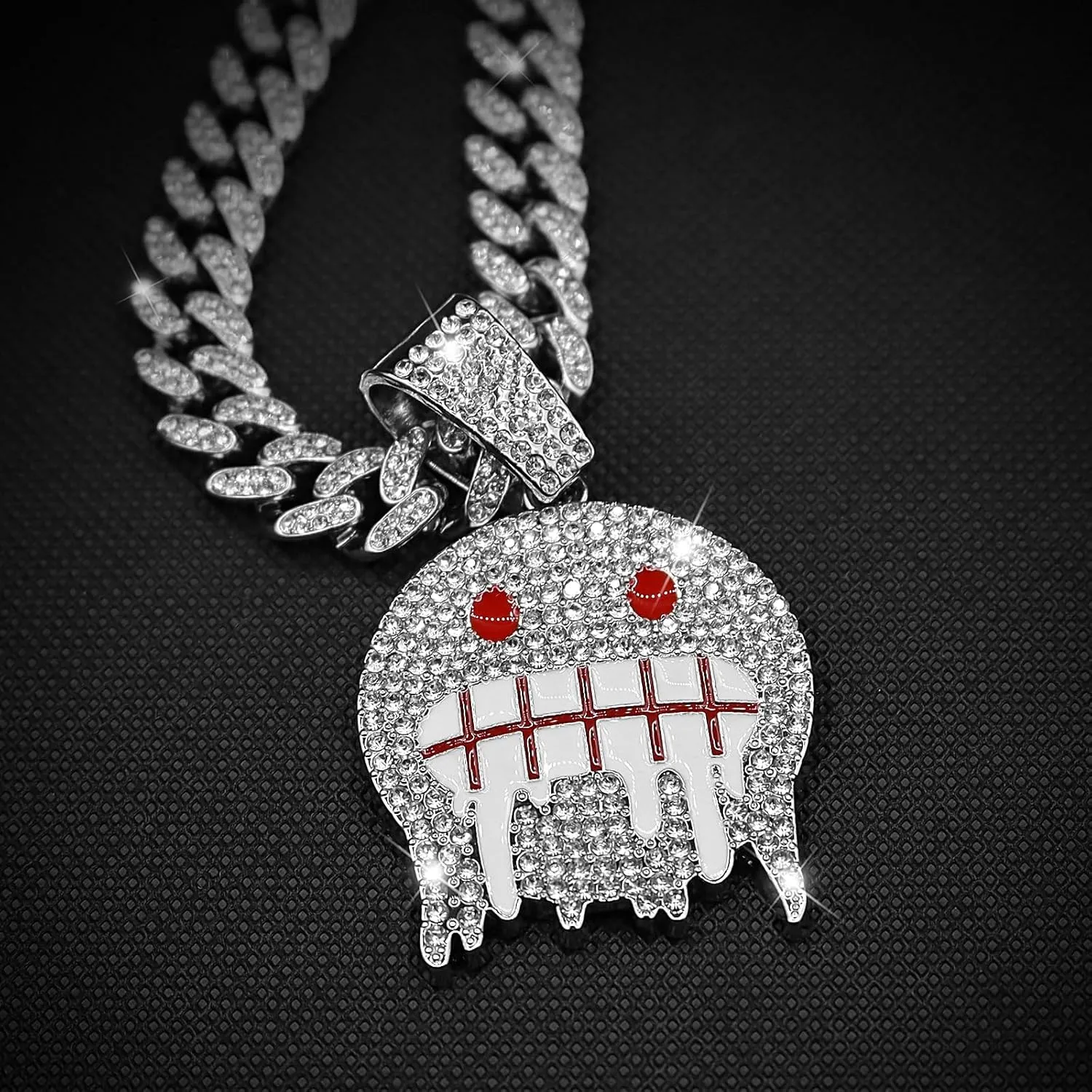 Miami Mens Cuban Link Chain Silver Gold Plated Bling Cuban Necklace Diamond Chain for Men iced out chain Hip Hop Jewelry
