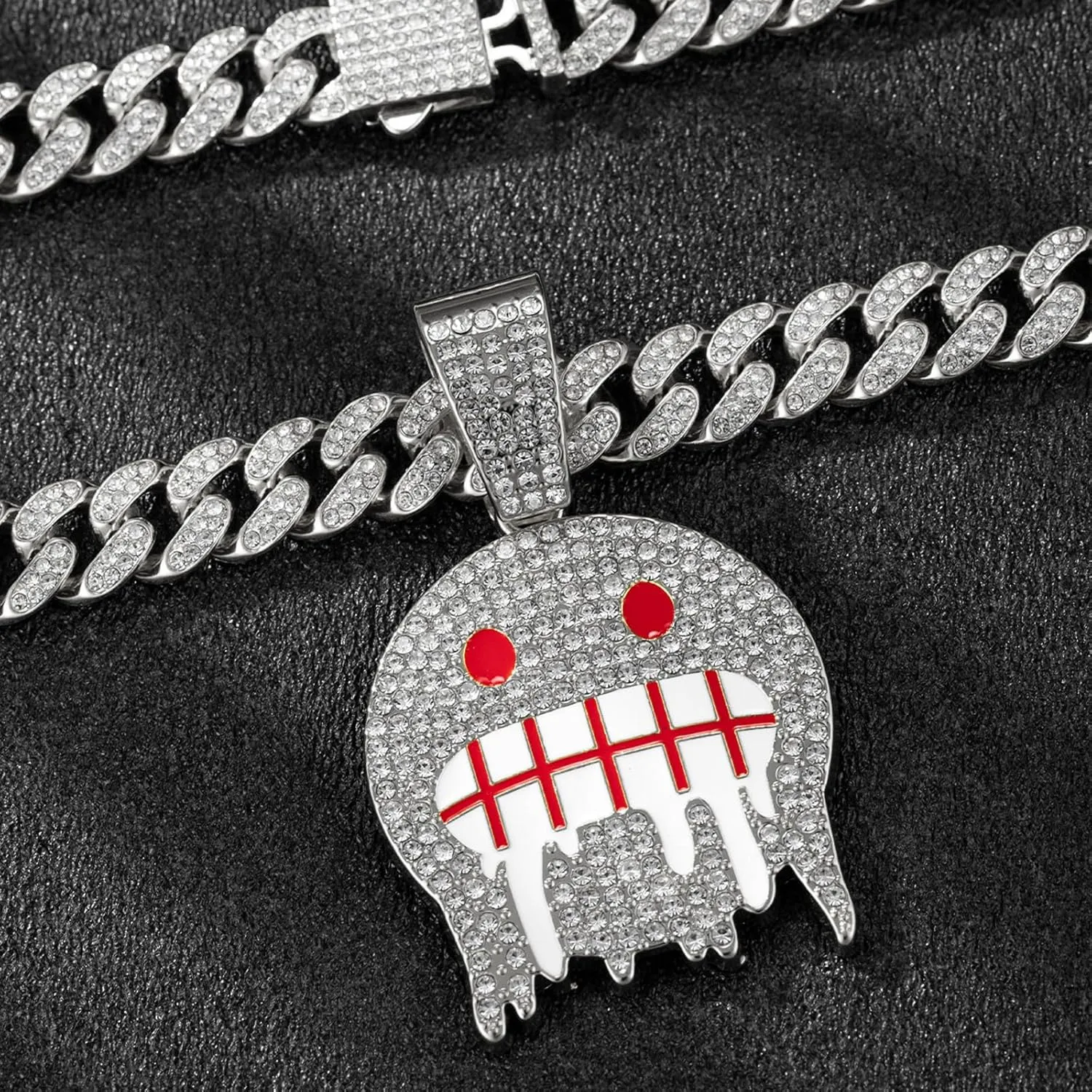 Miami Mens Cuban Link Chain Silver Gold Plated Bling Cuban Necklace Diamond Chain for Men iced out chain Hip Hop Jewelry
