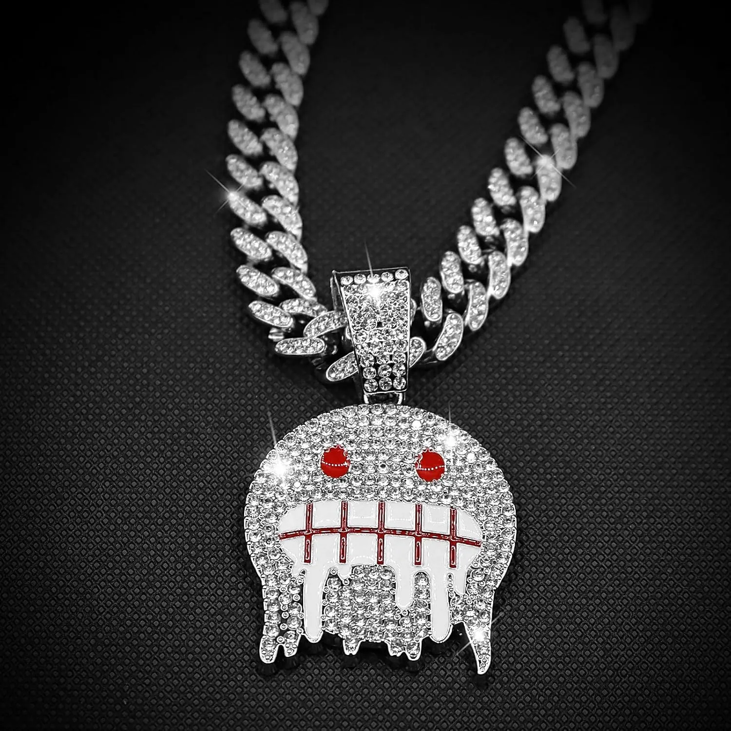 Miami Mens Cuban Link Chain Silver Gold Plated Bling Cuban Necklace Diamond Chain for Men iced out chain Hip Hop Jewelry