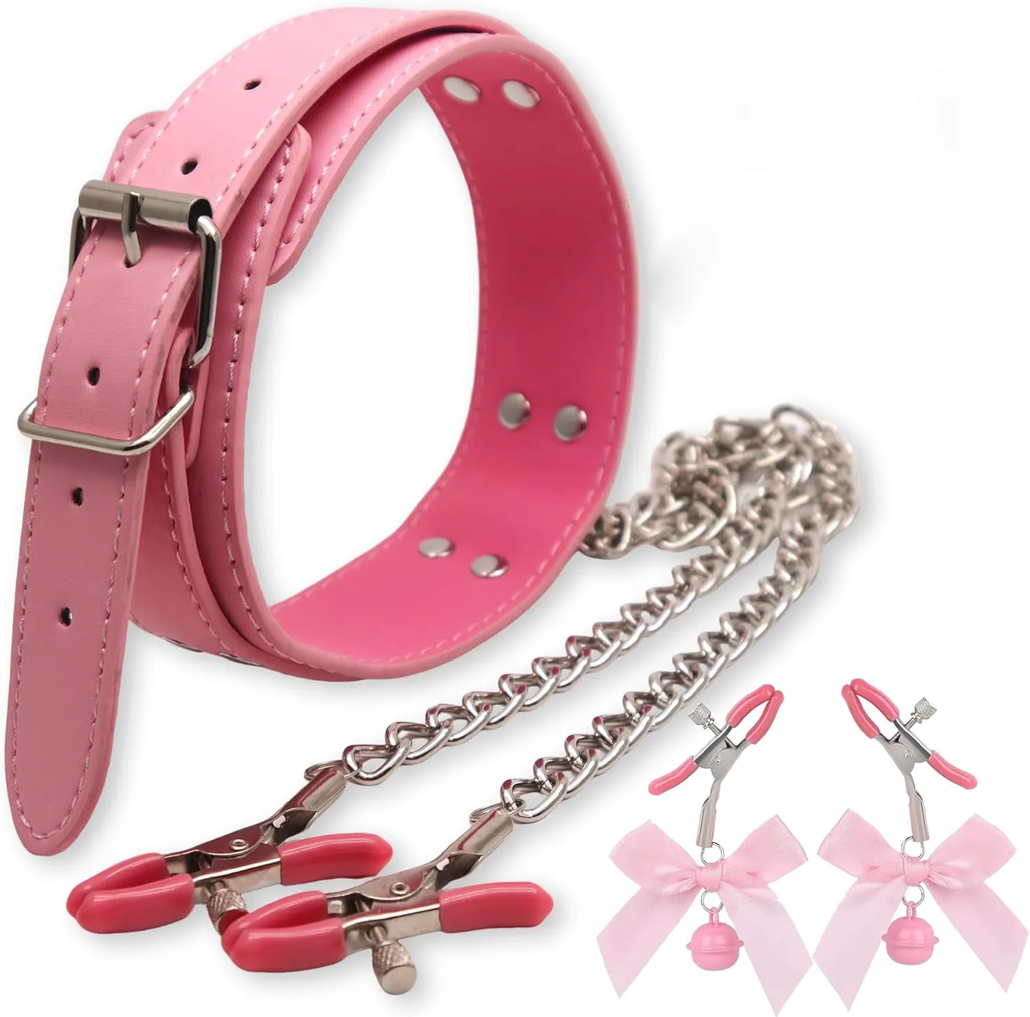 Nipple Clamps with Chain Necklace for Women Non Piercing Adjustable Choker Body Chain Fake Nipple Piercing Jewelry