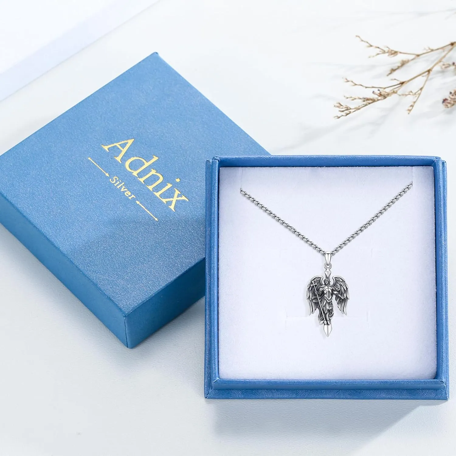 Patron Saint Necklace 925 Sterling Silver Amulet Necklace Religious Jewelry for Men Women