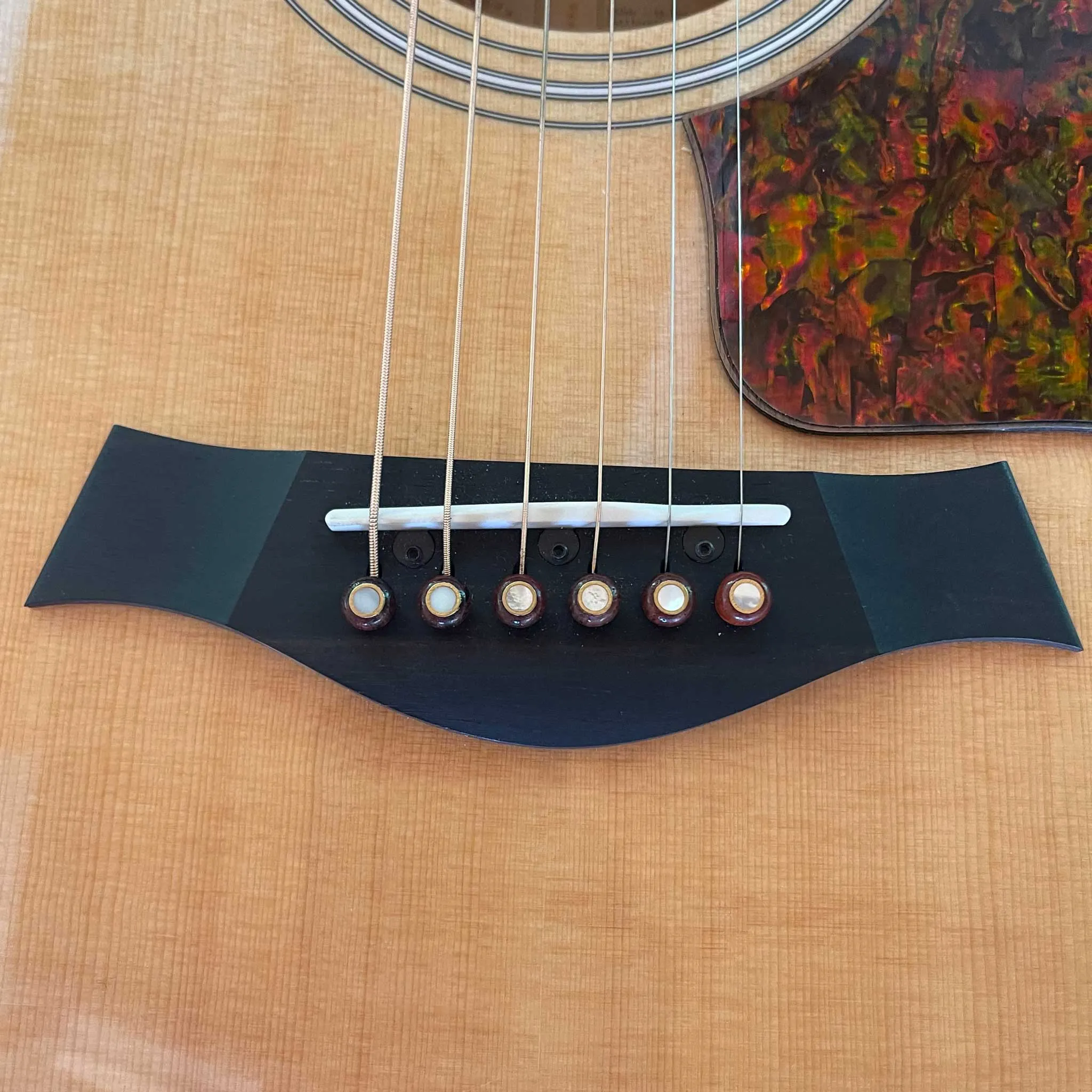Pearl Inlaid Cocobolo & Brass Bridge Pins