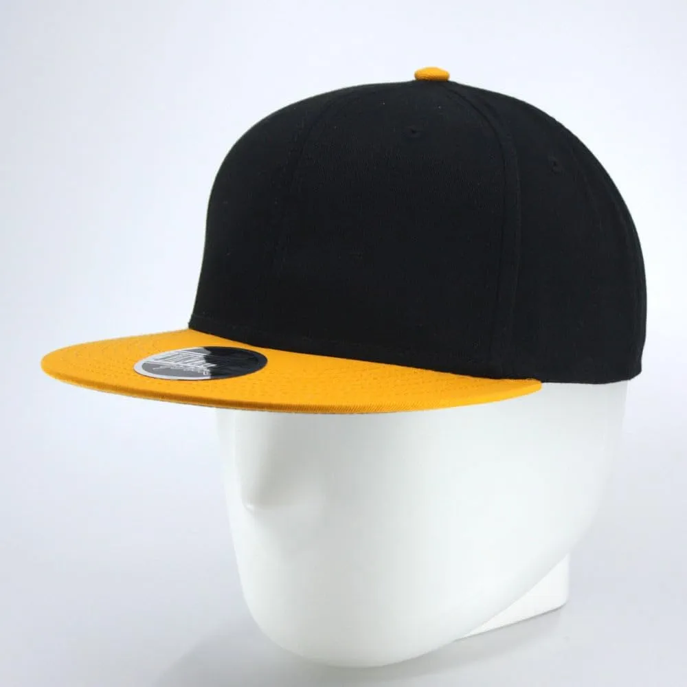 Premium Plain Cotton Twill Adjustable Flat Bill Snapback Hats Baseball Caps