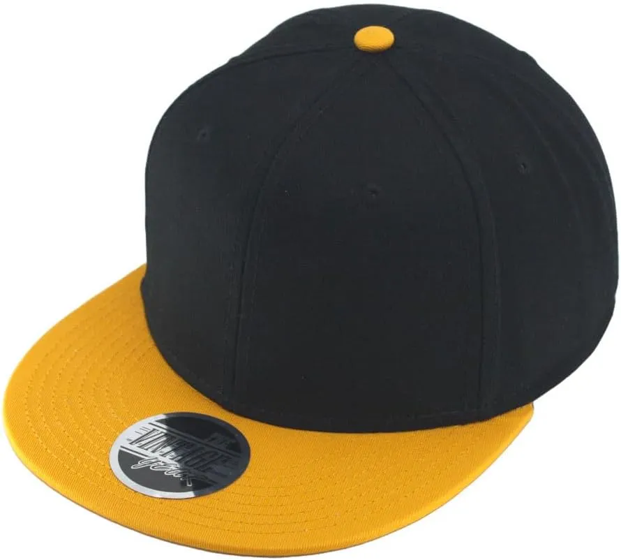 Premium Plain Cotton Twill Adjustable Flat Bill Snapback Hats Baseball Caps