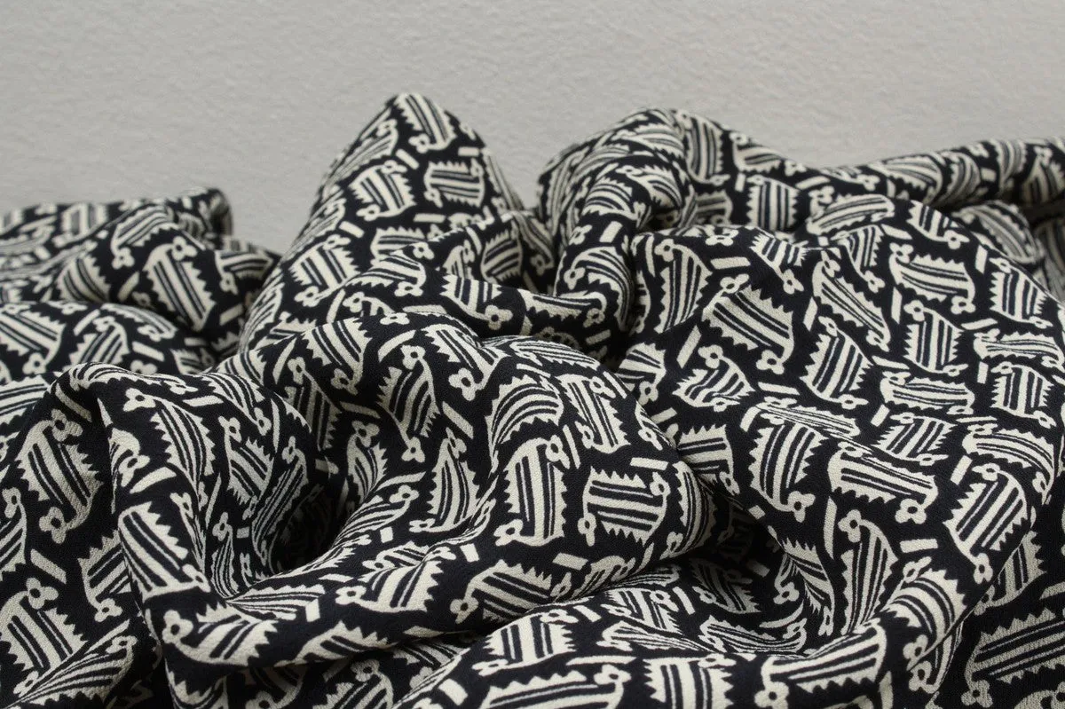 Printed Crêpe Marocain - Geometric - M.O.Q 30 Mts