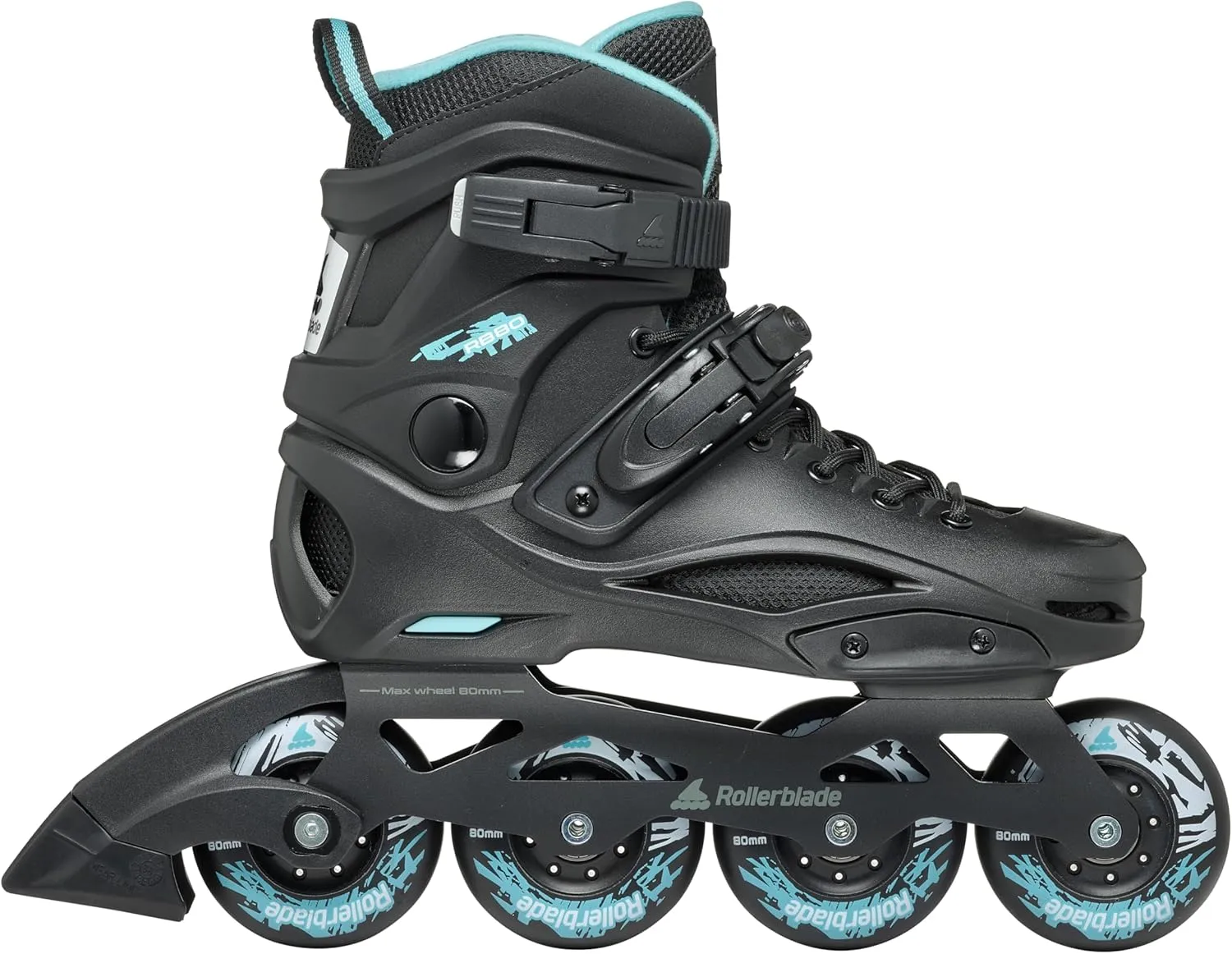 Rollerblade RB 80 Women's Urban Inline Skate, Black and Light Blue