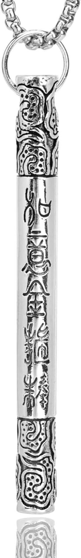 Silver Tibetan Prayer Wheel - Spinning Buddhist Mantra Necklace, Bless Peace And Good Luck, Pendant Prayer Locket
